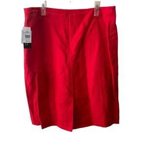 JM Studio by John Meyer Straight Pencil Skirt Zipped Pockets Red Womens Size 18